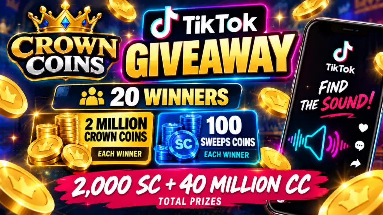 Crown Coins Giveaway: 20 Winners Get 100 Free SC Each